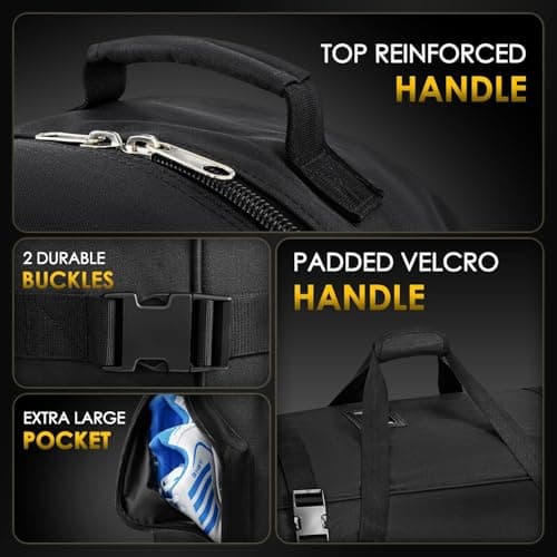 PERFBAGS Golf Travel Bags with Wheels, 1200D Heavy Duty Oxford Wear-Resistant with Extra Storage Bag, Lightweight & Portable Golf Club Travel Cover for Airlines Easy Storage，Black：Handle — view 3