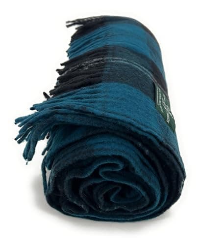Tartan Travel Knee Throw Blanket 100% New Wool 172cm x 78cm (Ramsay Blue) — view 2