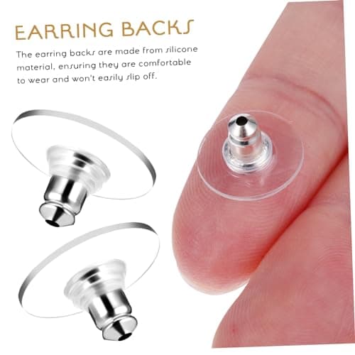 6 Pcs Silicone Earring Backs for Heavy Earrings Support — view 4