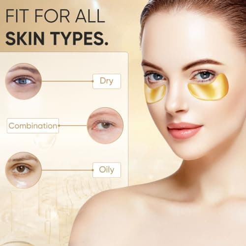 20Pcs/10 Pairs 24K Gold Eye Mask Collagen Under Eye Mask Patches for Dark Circle Puffiness, Refresh, Revitalizing, Travel, Wrinkles, Eye Patches for Women Men — view 3