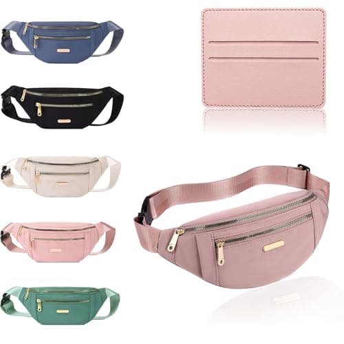 BAIYSFFG Fanny Pack Fashionable Waist Bag Unisex Fashion Waist Bag Casual Travel Bum Bag with 3 Zipper Pockets for Women Men Sports Running Hiking Jogging (Pink)