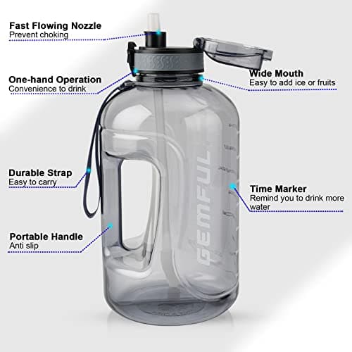 GEMFUL 3L BPA-Free Water Bottle Motivational Time Marker Sport Jug — view 5