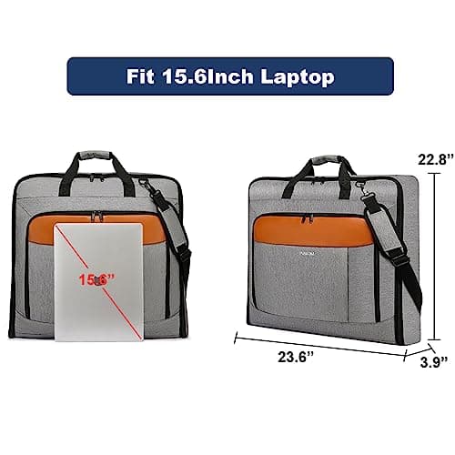 PUSLOM Garment Bags for Travel Large Suit Bag for Men Women, Grey — view 4