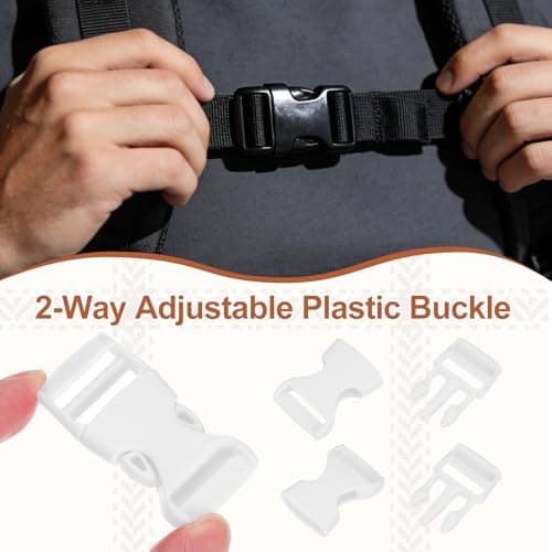 PATIKIL 4pcs Quick Side Release Buckle 0.8" Plastic Belt Clip White — view 4