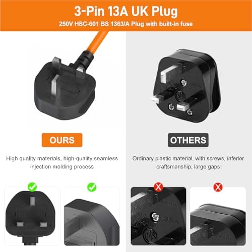 16amp to 13amp Adapter, 250V 3 Pin Plug UK Camping Electric Hook up Cable, Caravan Hook Up Cable, Motorhome Essentials, Heavy Duty Converter for Camping, Campervan, Motorhome & Boats — view 4