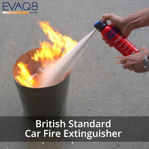 EVAQ8 Car Emergency & Breakdown Safety Kit with Fire Extinguisher – Roadside Car Safety Kit with First Aid, Warning Triangle, Hi Vis Vest, Torch & Carry Bag — view 2