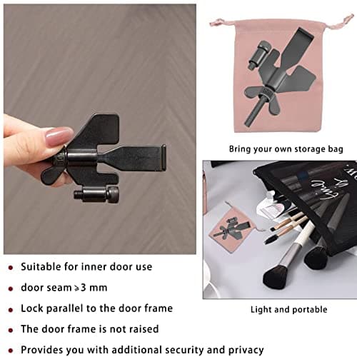 Fantasyon Upgraded Black Portable Door Lock for Travel, Heavy Duty — view 5