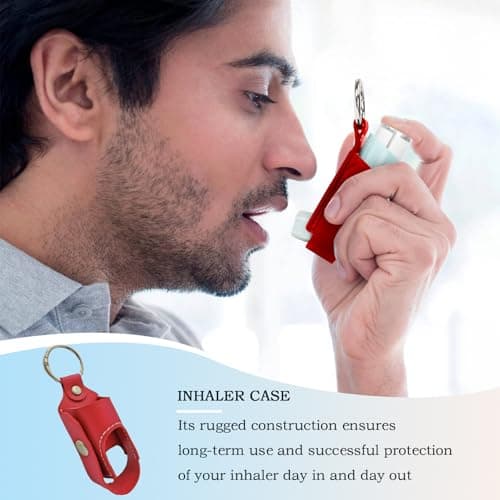 asthmas Inhaler Case Keychain - Shape Discrete & Secure Hygiene Carry, Portable Medical Pouch for Ventolin Salbutamol, Anti-Lost Quick-Release Clip, Soft-Touch PU Leather | Kids Adults — view 5