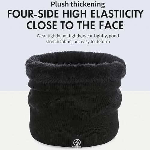 Neck Gaiter And Winter Snood, Plush-Lined Black Pull-On Design, 2-Pack — view 6