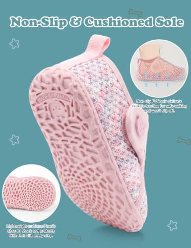 KIDDLETOWN Baby Shoes Boys Girls First Walking Shoes Sneakers 12-18M Pink — view 4