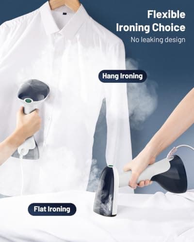 BEAUTURAL Portable Handheld Clothes Steamer, Foldable Design, 1500W — view 3
