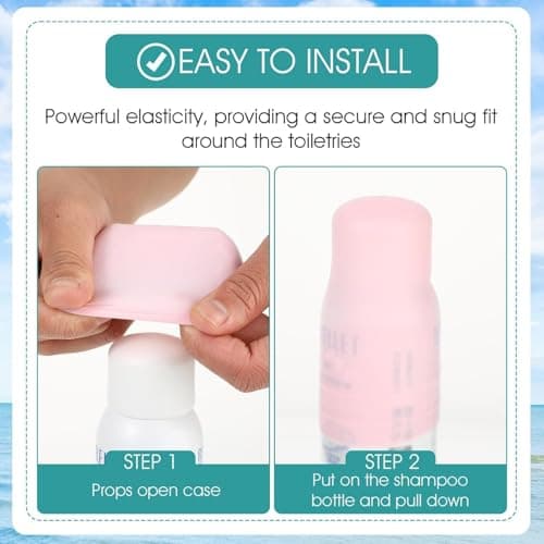 10 Pack Elastic Sleeves for Leak Proofing Silicone Bottle Covers, Travel Essentials, Fits Various Travel Size Bottles & Liquid Pouches, Reusable Travel Accessories for Men and Women, Easy to Use — view 6