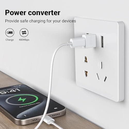 USB to USB C Adapter for i-Phone 16 15, PD 20W USB-C Type C Fast Car Charger Adapter Plug for i-Phone 14, 13, 12, 11, Sam-sung S24, S23, S22 S21 S20 and More, Type C Female to USB A Male(Rose Gold) — view 5