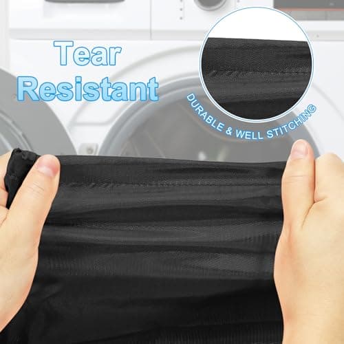 PATIKIL Polyester Laundry Bag, 2 Pack 12"x9" Heavy Duty Travel Bag with Drawstring Tear Resistant Dirty Clothes Storage for Traveling Camping College Dorm, Black — view 3