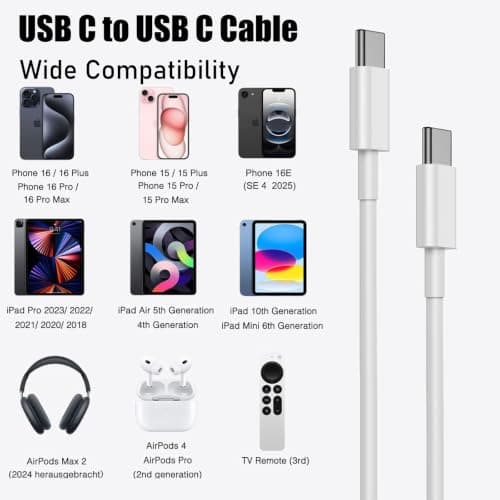 iPhone 30W USB C Charger, Power Adapter with 2M Type-C to C Charging Cable — view 3