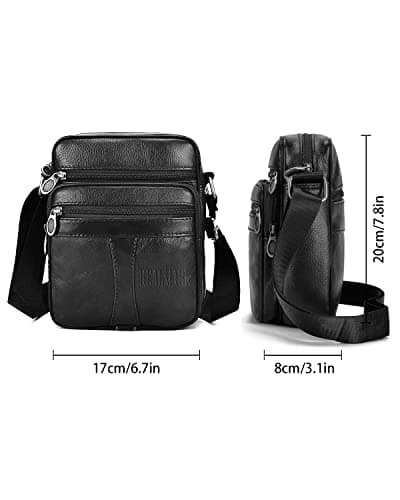 Realmark Men's Leather Shoulder Bags Genuine Leather Cross Body Bag Messenger Business Handbags Small Side Satchel Crossbody Bag — view 4
