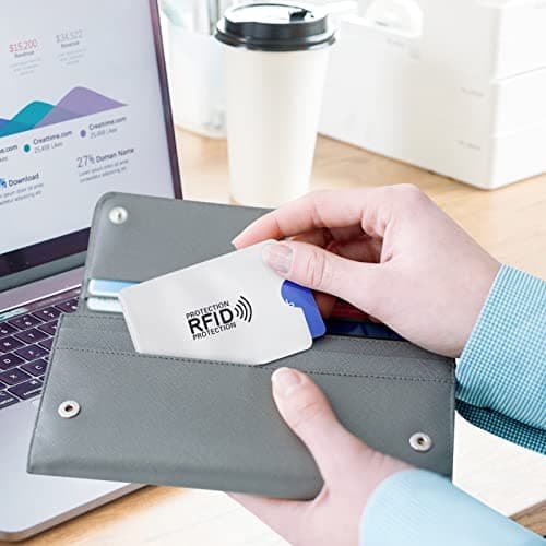 Sliver RFID Blocking Sleeves, [10 Pack] [TUV Certification] Anti-Theft Credit Card Protector RFID & NFC Contactless Card Security Holders Prevent Identity Theft for Credit, Debit Cards, Passport — view 4