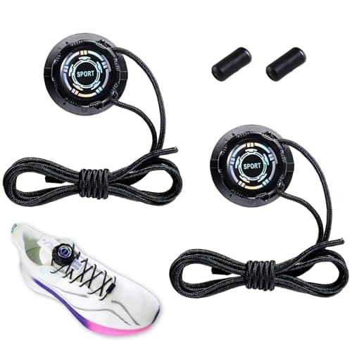 Lotnery Automatic Twist Laces Knob Style Automatic Buckle - Elastic Shoelaces with Rotating Lock for Quick Adjustment Sneakers Running Shoes Casual Shoe Laces for Adults Kids