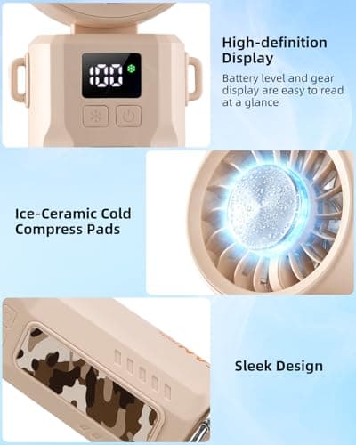 Fuloon Handheld Portable Turbo Fan with Ice Cooler, Rechargeable Ice Fan — view 4