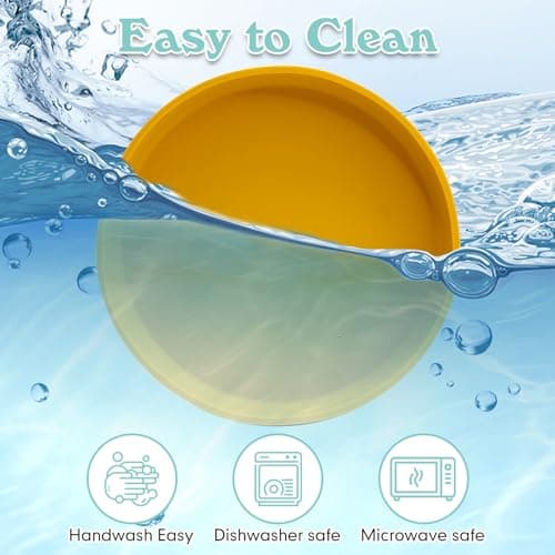 Apatal Cat Feeding Bowls Set 2 Pack Silicone Dog Bowls Non Slip Pet Food and Water Dish for Dry Food and Wet Food Durable Dog Plates for Indoor Cats Small Dogs Puppies Yellow — view 6