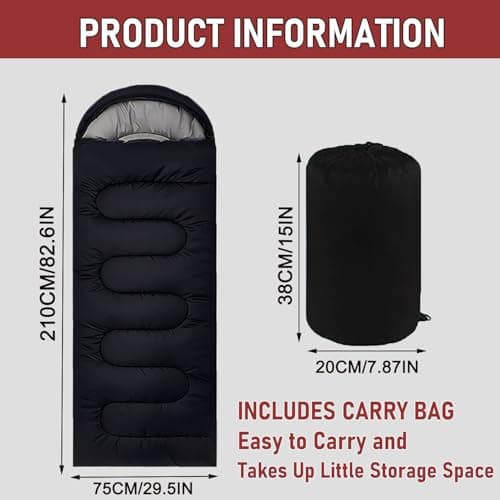 Sleeping Bag for Adults & Kids, Purple, 3 Season 10-25°C — view 2