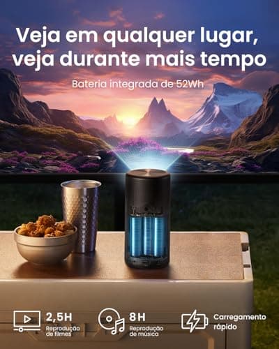 NEBULA Capsule 3 1080p Mini Projector, Smart 200 ANSI-Lumen Portable Projector with Official Google TV, Built-In Netflix, Dolby Digital, 120-Inch Picture, Built-In Battery with 2.5 Hours of Playtime — view 3