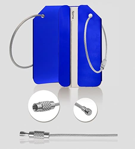 Aluminum Luggage Tag for Luggage Baggage Travel Identifier By Ovener (Blue 2 Pcs) — view 2