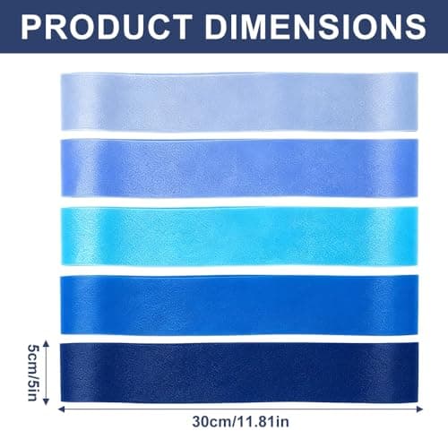 Resistance Bands Set of 5, Premium Exercise Loop Bands for Women & Men, Skin-Friendly Fitness Bands for Home Workout, Yoga, Pilates, Glutes Legs Training, Includes Carry Pouch (blue) — view 2