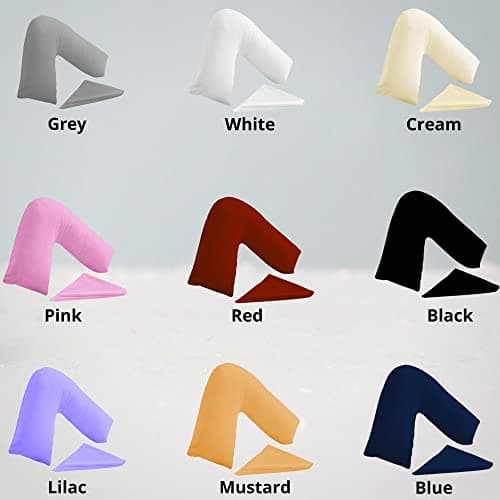 BuzzBuy V shaped pillowcase cover, 100% Poly-cotton Back & Neck Support Orthopaedic Pregnancy/Nursing V Pillowcase cover only (Black) — view 2