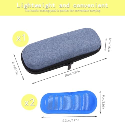 Cooler Travel Case with 2 Ice Packs - Portable, Lightweight and Durable Bag for Supplies, Medication Cooled Travel Cases, Cooler Pen Case, for Travels, Waterproof & Insulated — view 2