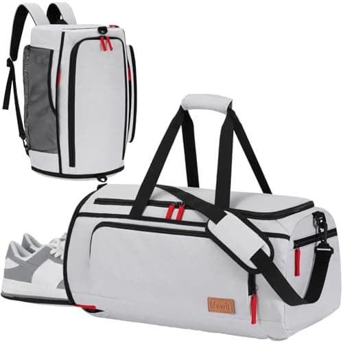 Lifewit Silver Grey Sports Duffle Gym Bag with Separate Shoe Compartment
