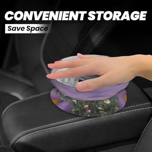 MDATT Lavender And Daisies Car Trash Can Leak-Proof Organizer For Long Road Trips And Family Vacations — view 4