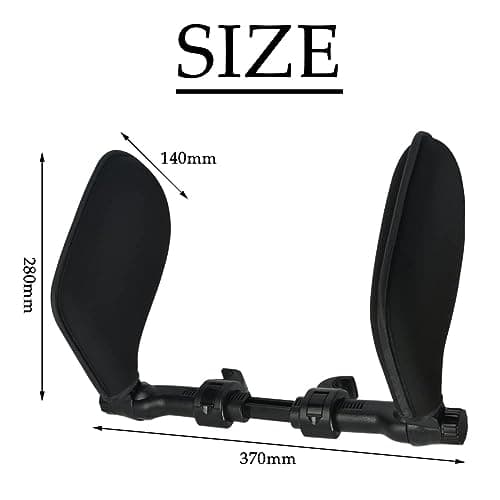 OctBird Car Seat Headrest Pillow Detachable Premium Car Head Support for Adults Car Neck Head Shoulder Sleep Cushion Adjustable Travel Sleeping Cushion for Kids Adults-37 x 28cm,Black Support Headrest — view 2
