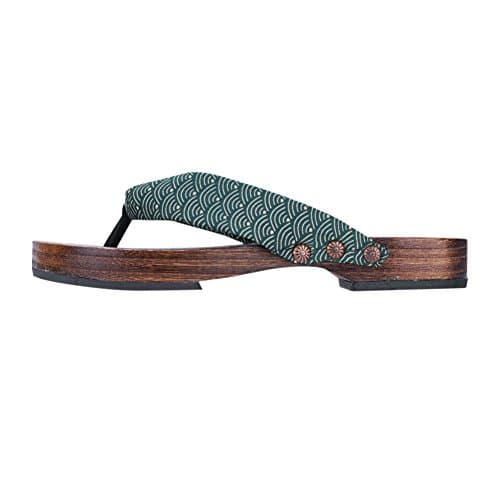 SIQITECHUK Men's Kimono Geta Sandals - Black/Dark Blue, Size 8.5 UK, Medium Width, Retro Pattern, Non-Slip, Breathable, Casual Sandals for Men - Walking, Beach, Shopping, Travel — view 6