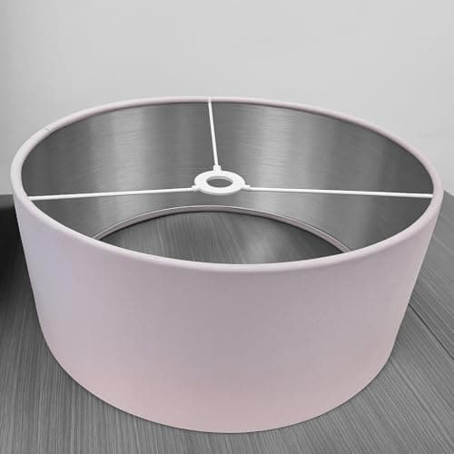 Plush Velvet Lampshade for Ceiling Shade, Table, Floor Lampshade with Brushed Silver Lining Handmade in the UK (Pink,Diameter 30 x 20cm Height