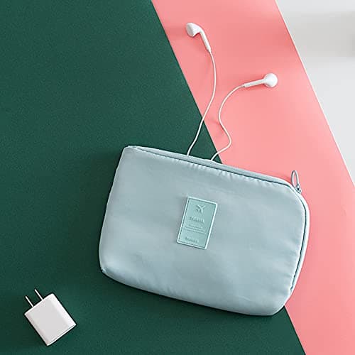 Cable Bag Small Portable Bag Gadget Organiser,Electronics Pouch,Travel Cable Bag for Power Bank,Earphone,Hard Disk,Lipsticks,Brush,ID Cards,USB-Cream