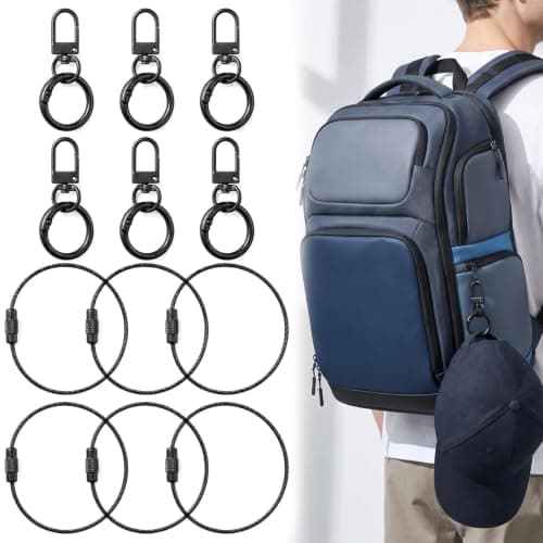12Pcs Anti Theft Zipper Clips Set Zinc Alloy Zipper Lock(Black)