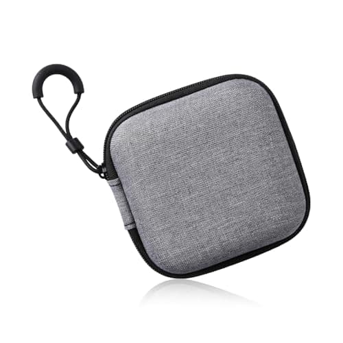 Hopzab Hard Shell Case for Headphones & Cables, Shockproof Earbud Pouch, Portable USB Organiser for Backpacks, Dustproof, Water-Resistant Storage, Grey, 8.5x8.5x3.5cm