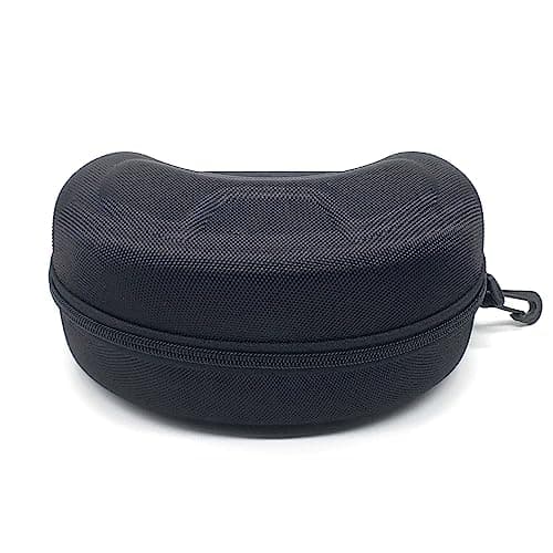 SEIWEI Black Eyewear Case for Safety Goggles Sunglasses, Hard Shell Shockproof Protective Box EVA Storge Bag with Zipper & Carabiner Hook [Big]