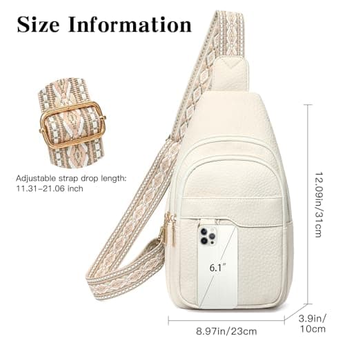 GAEKEAO Sling Bag for Women Crossbody Bags Fanny Pack Vegan Leather Chest Bag Travel Shoulder Belt Purse Gifts — view 4