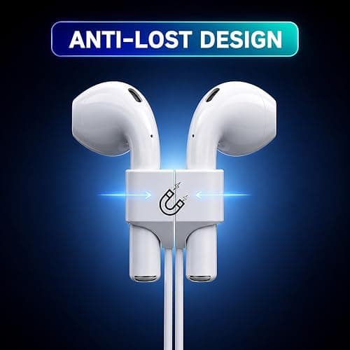 AirPods Accessories Kit 3-in-1 Bundle – Earbud Cleaning Pen, Magnetic Anti-Lost Silicone Strap & Hard Travel Carrying Case for Apple AirPods, Earbuds, Bluetooth Headphones & Wireless Earphones — view 4