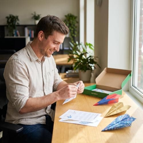 Copbopwn 36 Sheets Paper Airplane Kit DIY Origami Set for Kids 6-12 with Storage Box, Foldable Paper Planes Book for Aircraft Craft Activity, Creative DIY Toy for Boys & Girls, 17.5x24.5CM — view 5