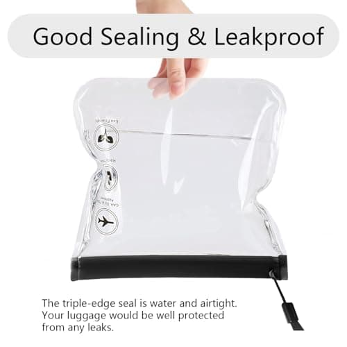 2 Pack TSA Approved Clear Toiletry Bags 20x20cm - Leakproof Zipper Cosmetic Pouch, Portable Handheld Travel Organizer for Airport Liquids, Essentials (Men & Women, UK Airline Compliant) — view 3