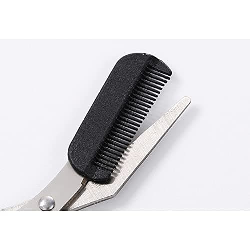 Professional Eyebrow Scissors Eyebrow Trimmer Eyebrow Remover Shaping Cut Comb Eyebrow Shaving Scissors Comb Hair Remover Beauty Tool with Non Slip Finger Grips for Men Women — view 4
