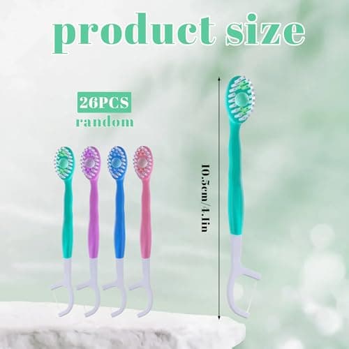 26PCS Disposable Toothbrush Portable Mini Travel Set with Floss — view 2