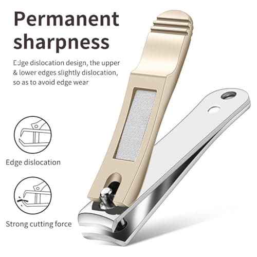 Nail Clipper,Nail Cutter Toe Nail Fingernail Clippers Large Premium Steel Nail Trimmer, Ultra Sharp Wide Jaw Nail Cutter Professional Manicure Pedicure Care Tool for Men &Women Gift 1 pcs — view 2
