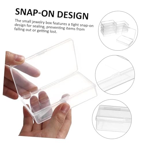 TOYZFRIENDY 8 Pcs Small Clear Plastic Storage Boxes Stackable Containers for Playing Cards Jewelry Beads Travel Trinket Organizer — view 6