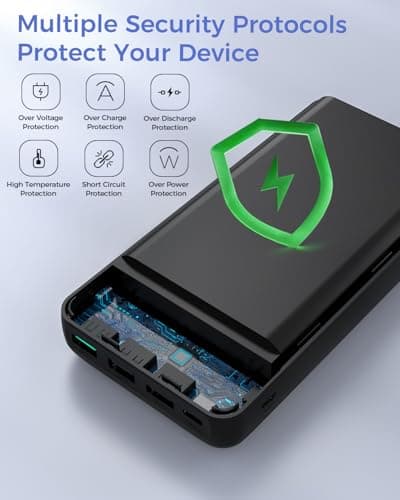 Power Bank 60000mAh PD 22.5W Fast Charge USB-C Bidirectional Charging, 4-Port External Battery Pack Compatible with Smartphones/Tablets, Portable Charger for Home/Travel — view 4