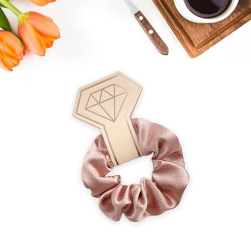 8Pcs Satin Scrunchies Set, Rose Gold & White Silk Hair Ties for Bridesmaids Scrunchy Hair Accessories, Wedding Hen Party Favors, Bridal Shower Gifts for Women — view 6