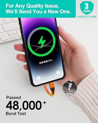 COOLSELL USB C to USB C Cable Short 30cm, Silicone Type-C Charger Cable — view 5